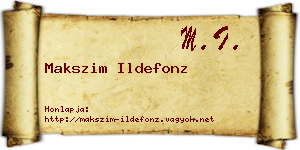 Makszim Ildefonz névjegykártya